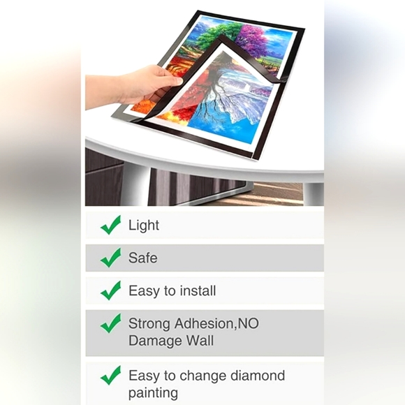 Nwt 6 Diamond Art Frames Self-Adhesive Magnetic Landscape Black Border Pictures - Picture 2 of 4